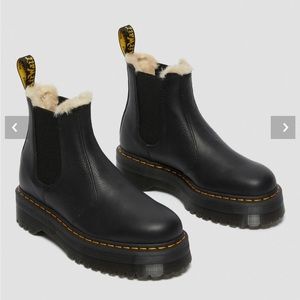 Dr. Martens Faux Fur Lined Platform Chelsea Boots